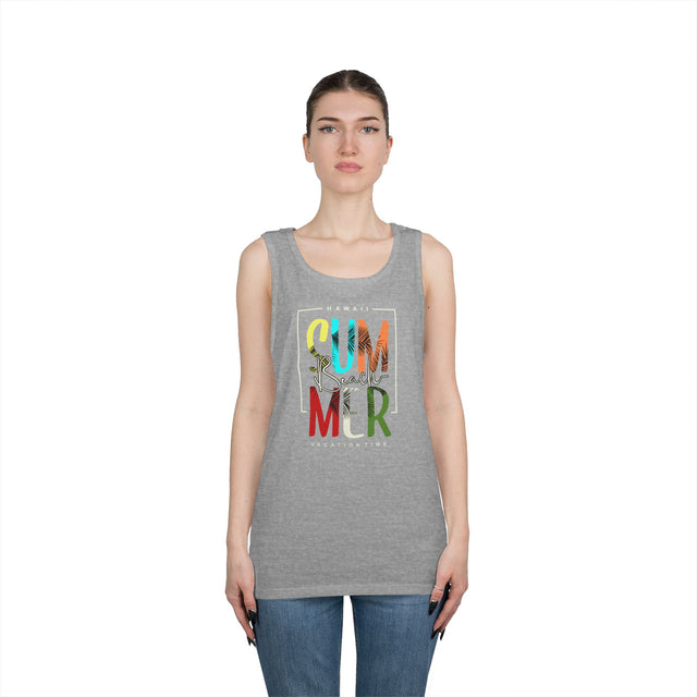 Hawaii Summer Vacay Tank Top, Unisex Heavy Cotton Tank, Beachwear, Vacation, Summer Vibes, Gift for Him/Her - OGGDesigns