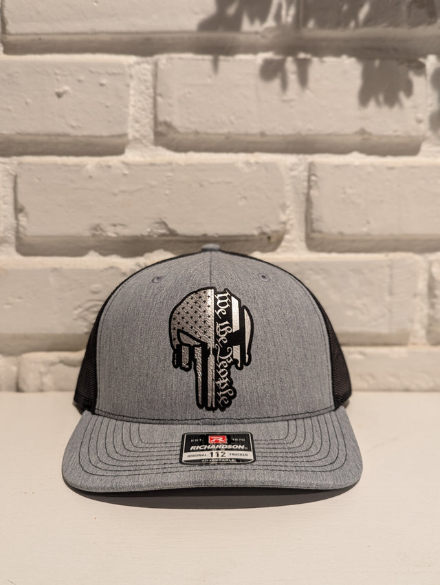 Custom We the People American flag Skull patch 112 Richardson Trucker Hat - OGGDesigns