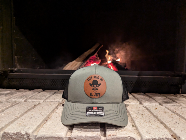 Custom one of a kind They Call Me El Jefe 112 Richardson trucker hat - OGGDesigns