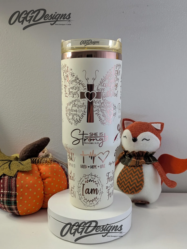 Butterfly Faith Tumbler | Christian Gift | Laser Engraved - OGGDesigns