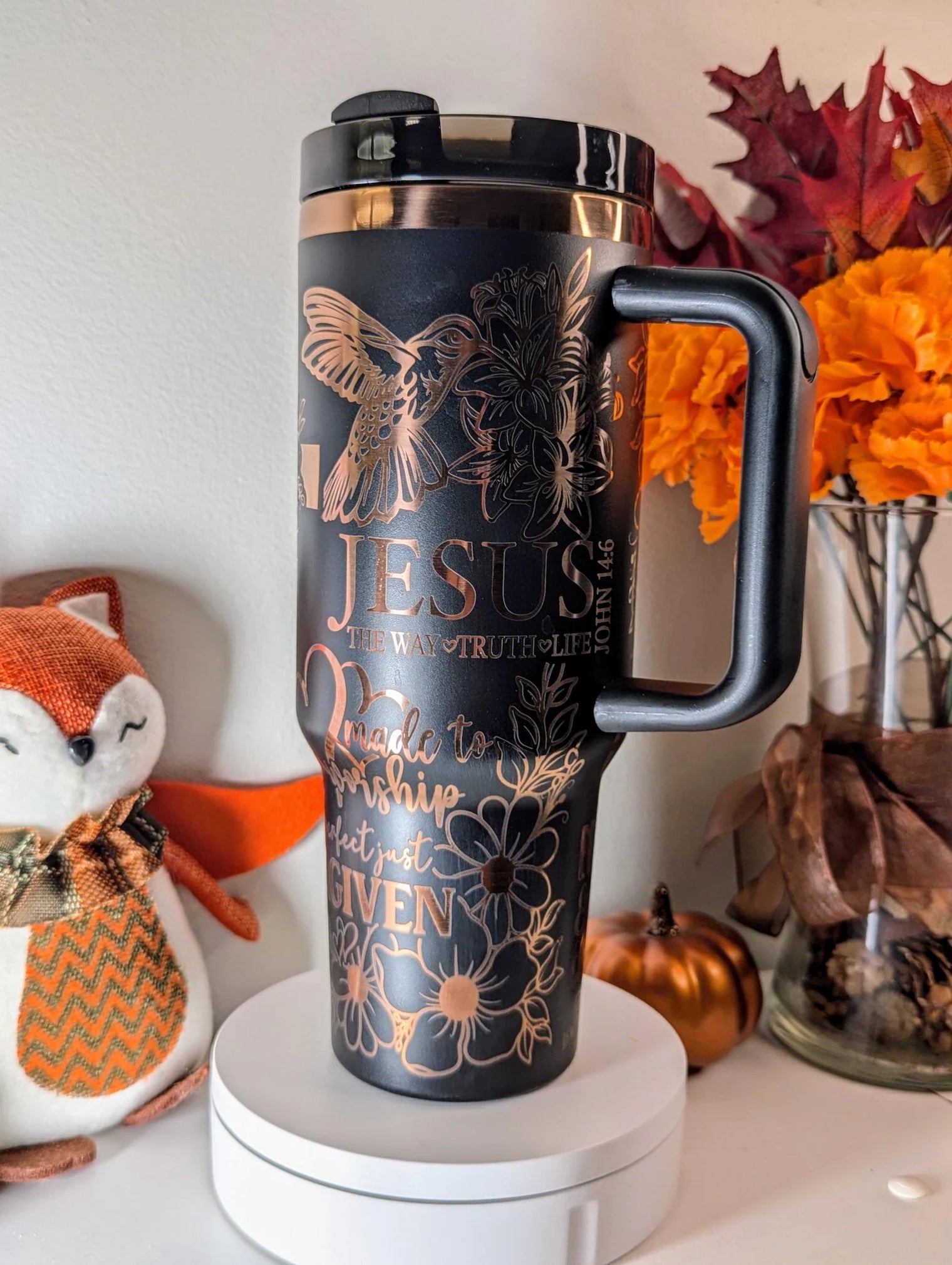 Jesus the way truth life 40 oz Laser Engraved Tumbler with Handle - OGGDesigns