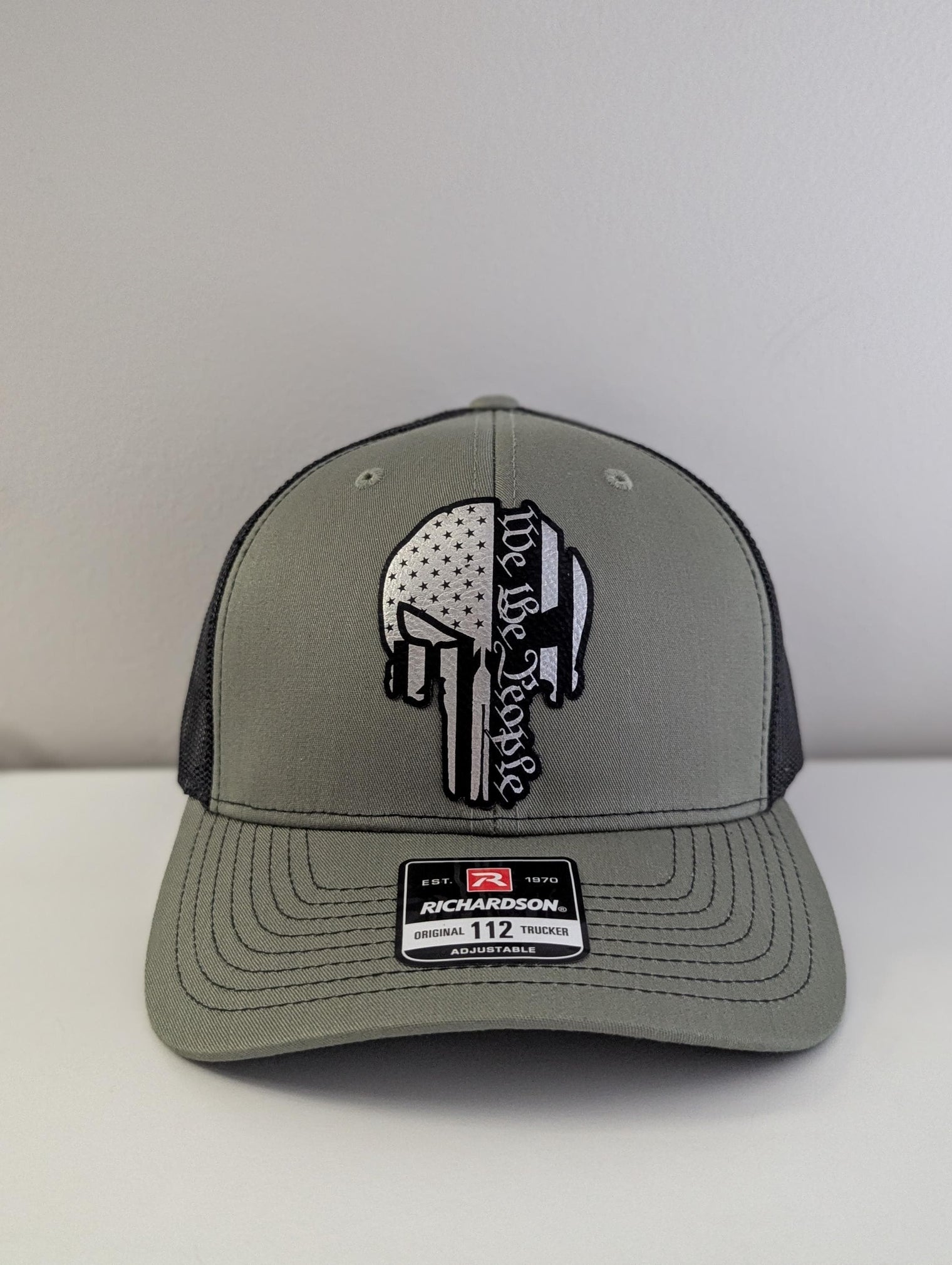 Custom We the People American flag Skull patch 112 Richardson Trucker Hat - OGGDesigns