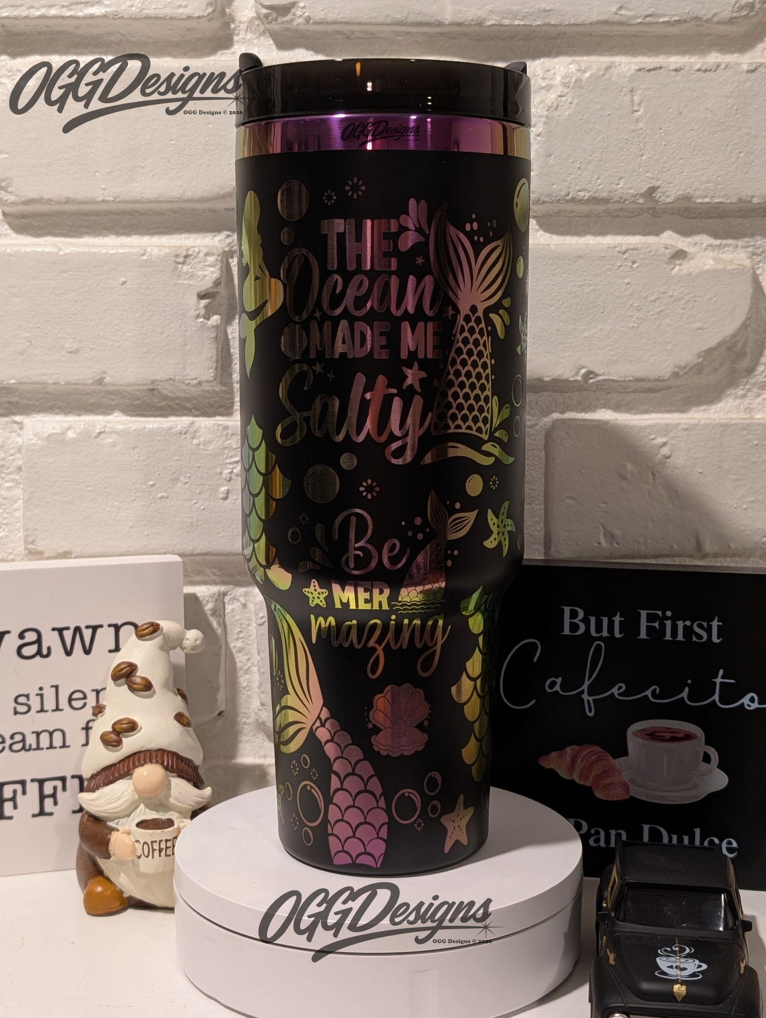 Mermaid and Ocean Lovers 40 oz Custom Tumbler with handle - OGGDesigns