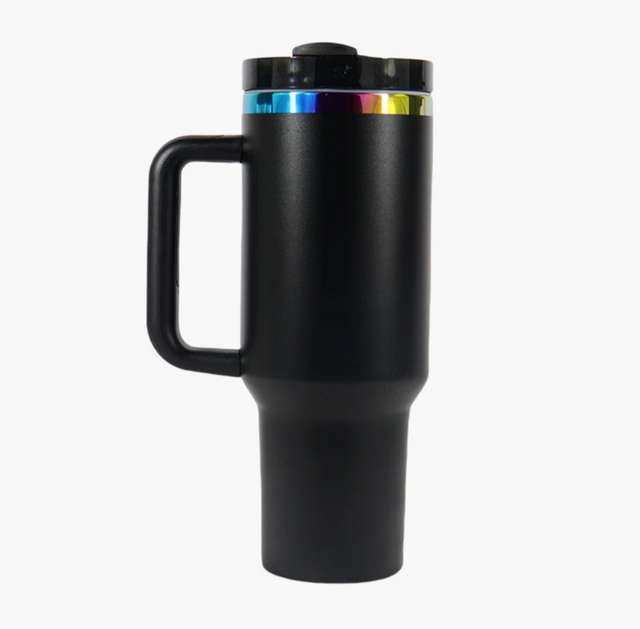 Mermaid 40 oz Custom Tumbler with handle, Stainless Steel Ocean Lover Gift, Under the Sea Vibe - OGGDesigns