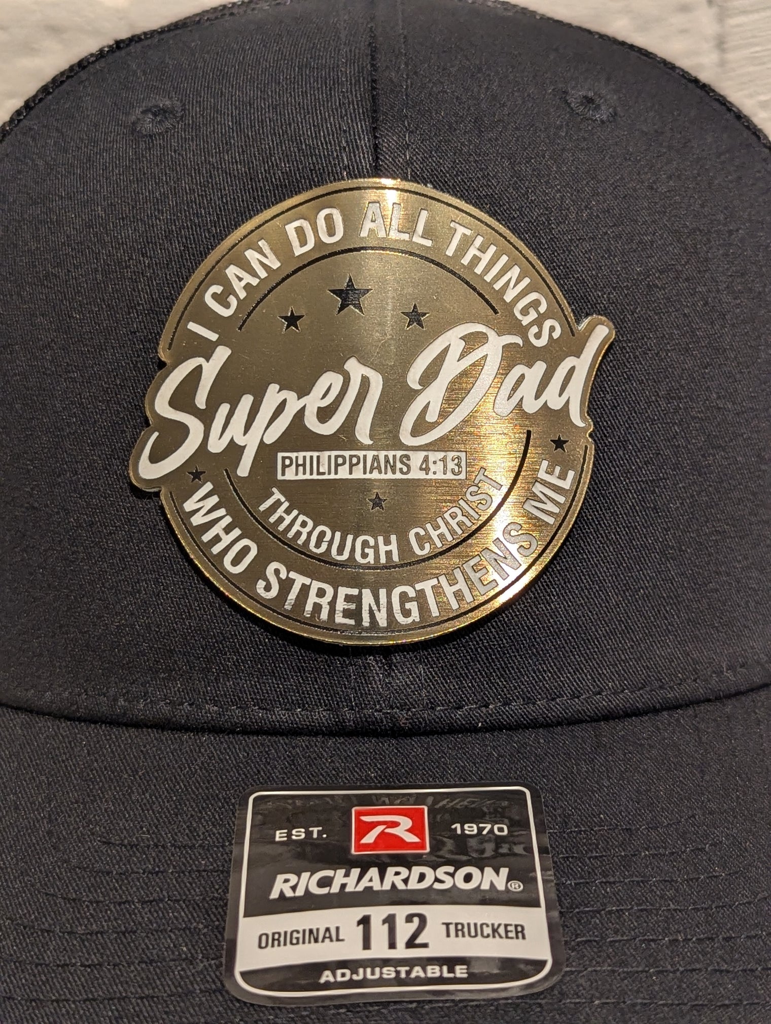 Super Dad Christian Richardson 112 Hat Philippians 4:13 - OGGDesigns