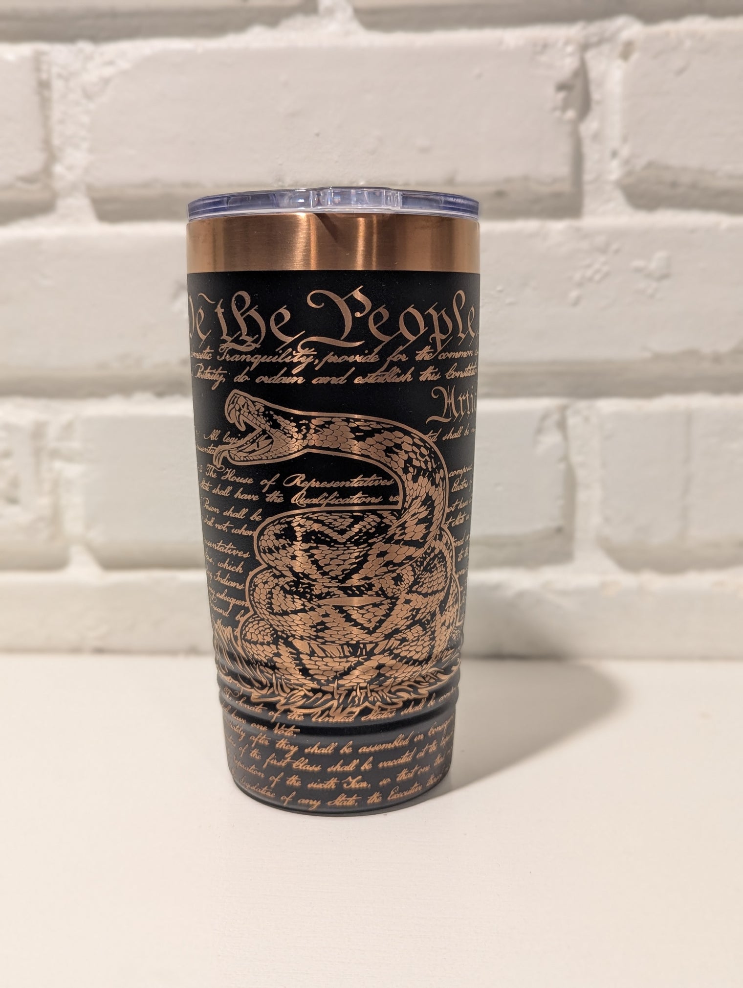 Copper-Plated Patriot Collection | 20oz Insulated Tumbler - Freedom Eagle, Gadsden & Veteran Designs - OGGDesigns