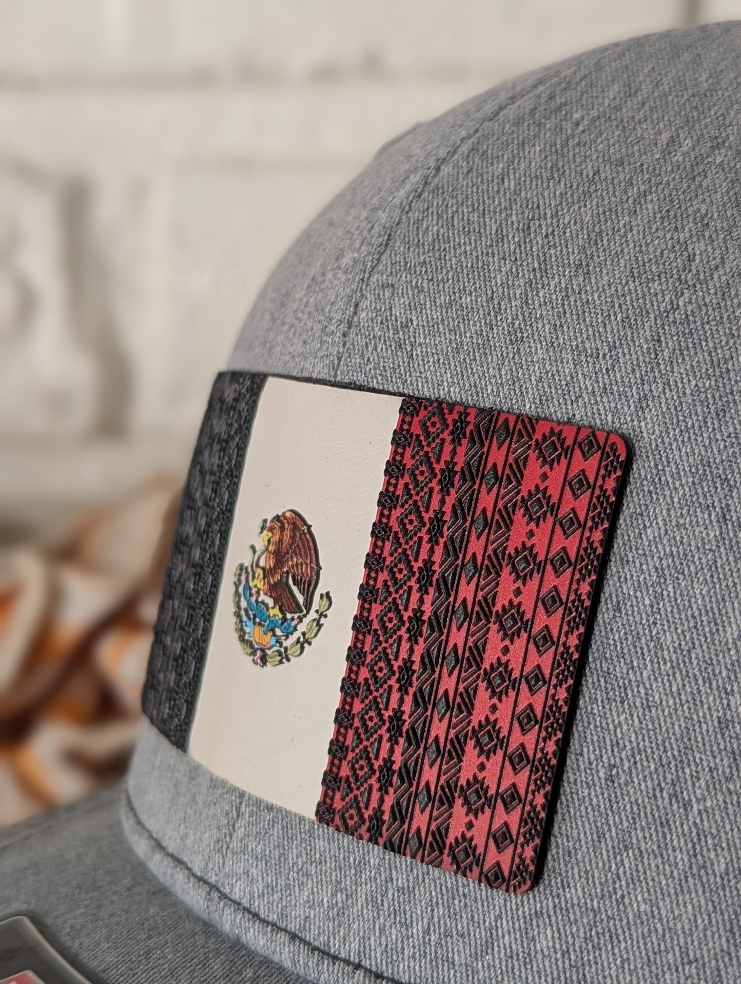 Mexican Flag with Aztec Texture Build Patch - OGGDesigns