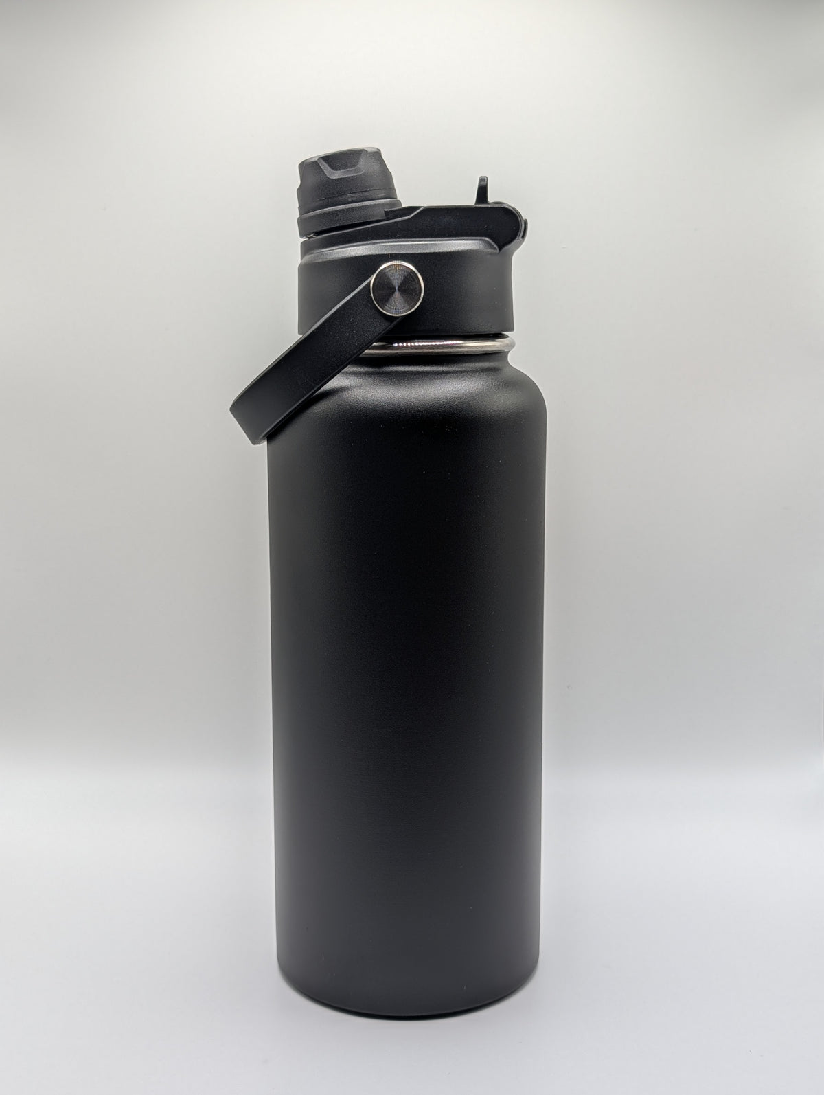 32oz Matte Black Dual-Lid Water Bottle Blank — Laser Engraving Ready