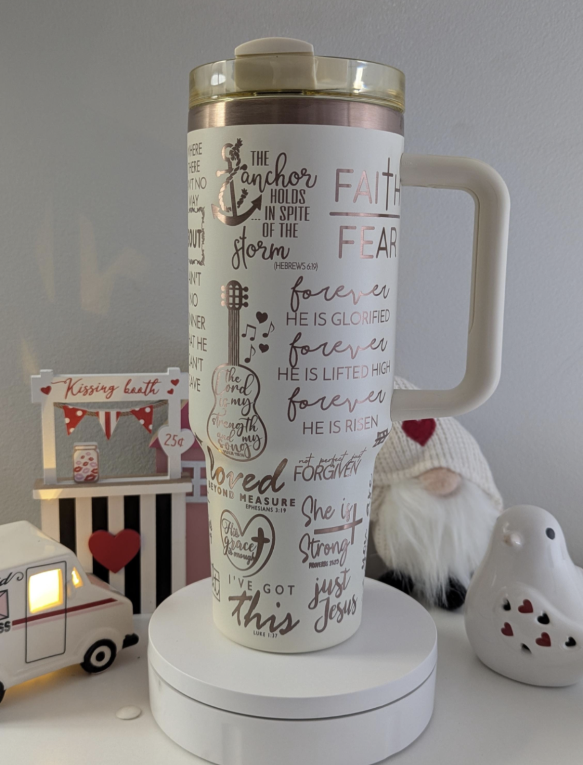 My Jesus 40 oz Laser Engraved Tumbler with Handle Christian Design and Religious Gift idea with Bible Verses - OGGDesigns