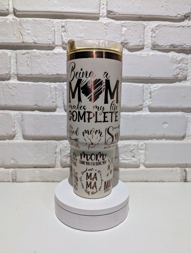Mom Mama laser etched 40 oz Custom wrap tumbler, Mother's Day, Gift for Mom, Mom Affirmations - OGGDesigns
