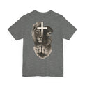 Back Design Lion of Judah Christian T-Shirt – Jesus Praying, Cross & Calvary Three Crosses – Faith-Based Religious Tee - OGGDesigns