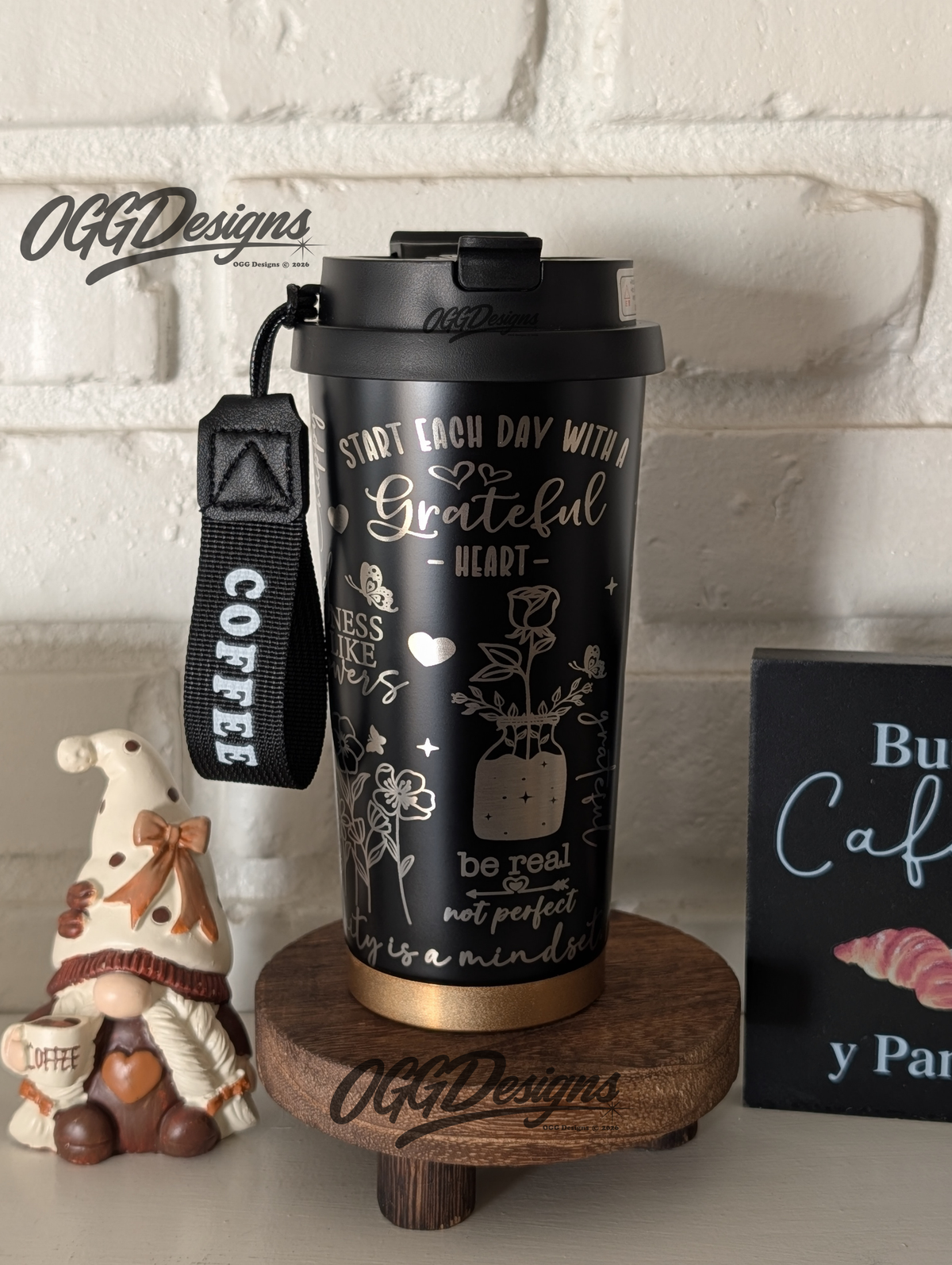 Just Breathe 18oz Custom-Engraved To-Go Coffee Cup