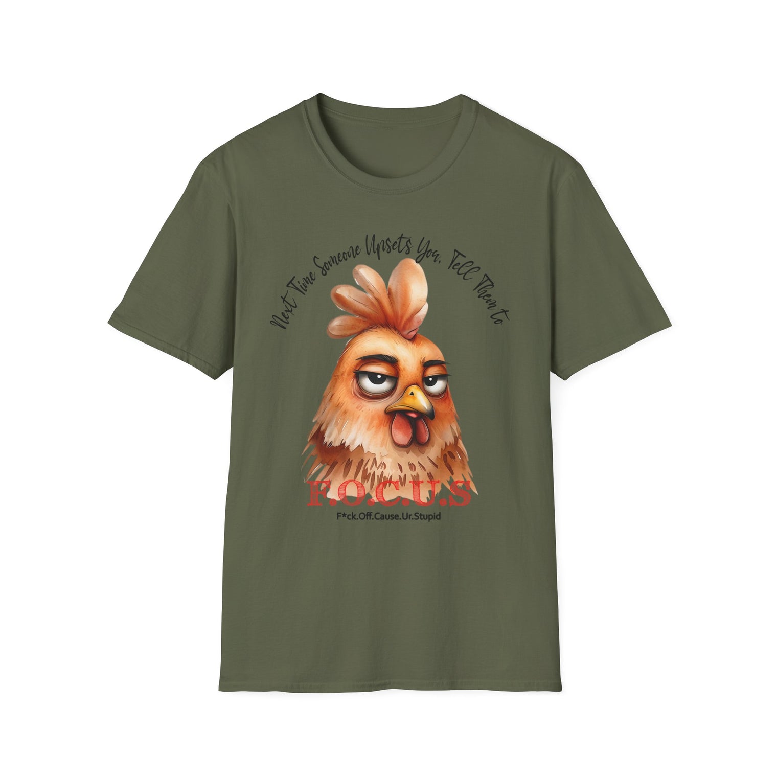 Funny Chicken Graphic T-Shirt - Unisex Softstyle - OGGDesigns