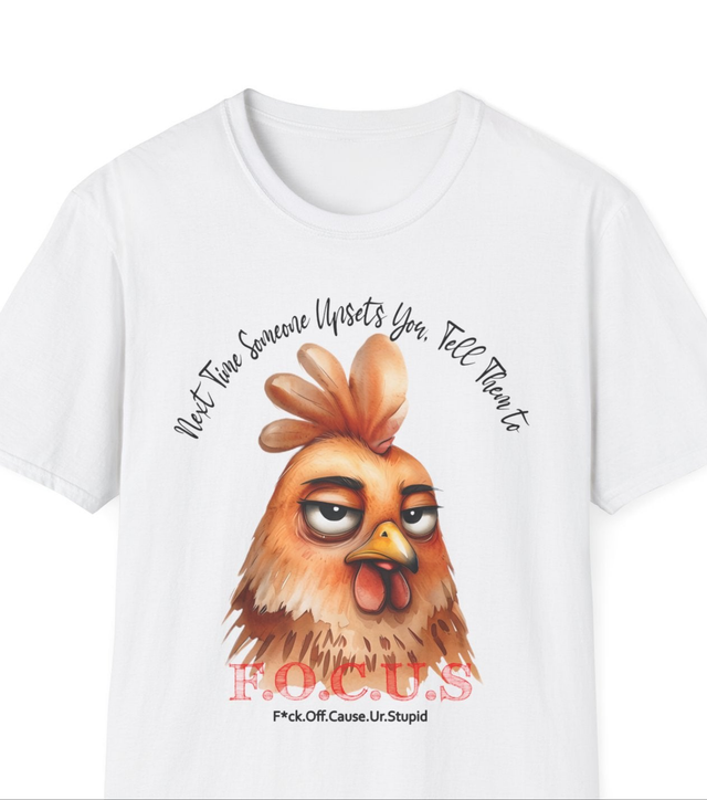 Funny Chicken Graphic T-Shirt - Unisex Softstyle - OGGDesigns