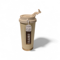 18oz To-Go Coffee Cup with Keychain Charm – Beige - OGGDesigns