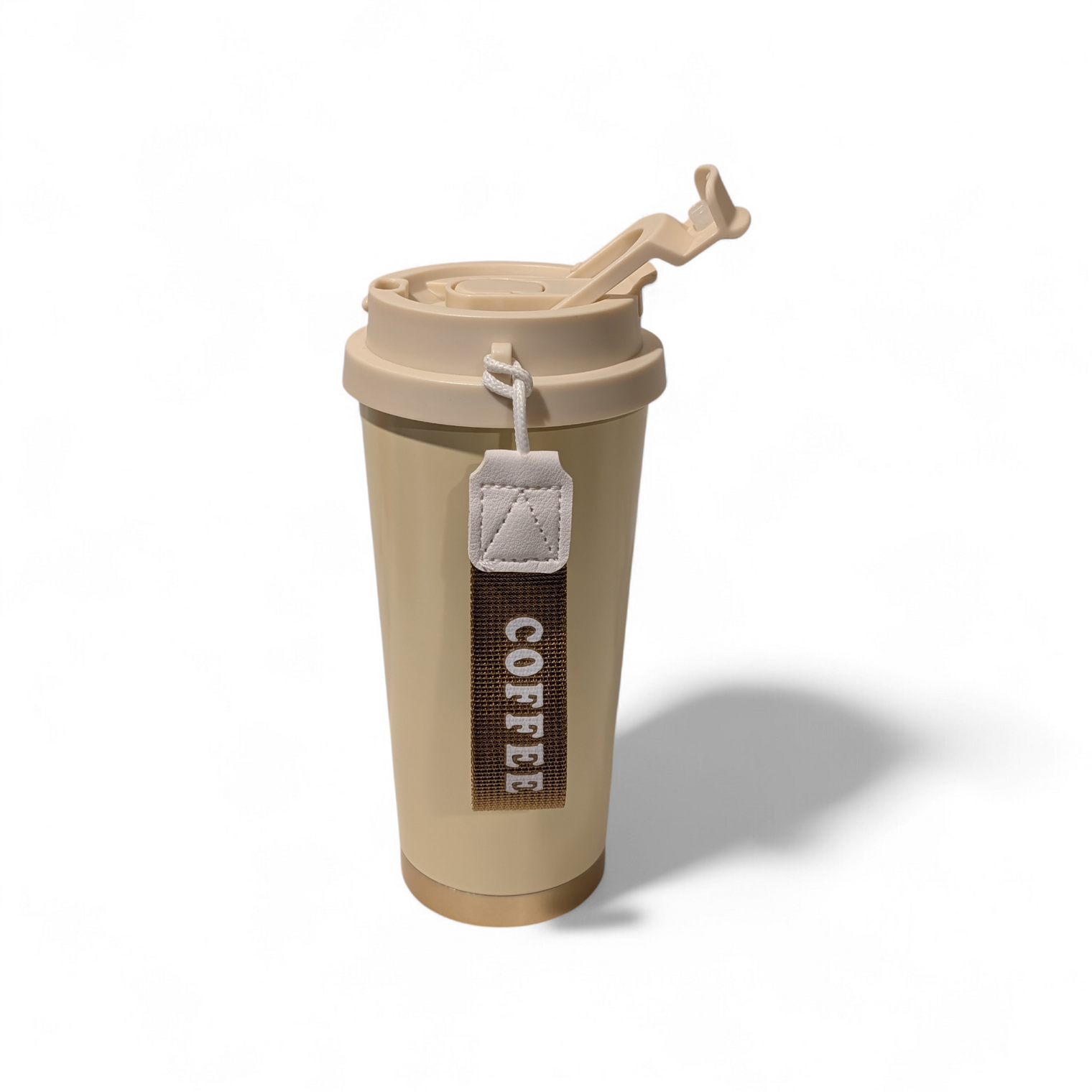18oz To-Go Coffee Cup with Keychain Charm – Beige - OGGDesigns
