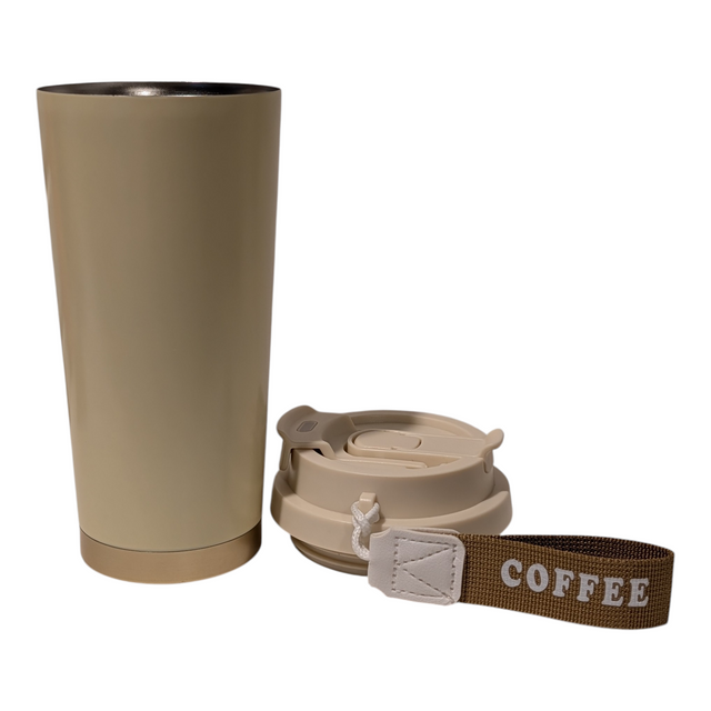 18oz To-Go Coffee Cup with Keychain Charm – Beige - OGGDesigns