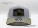 American Flag Rifle Trucker Hat - Laser Engraved Leatherette Patch - OGGDesigns