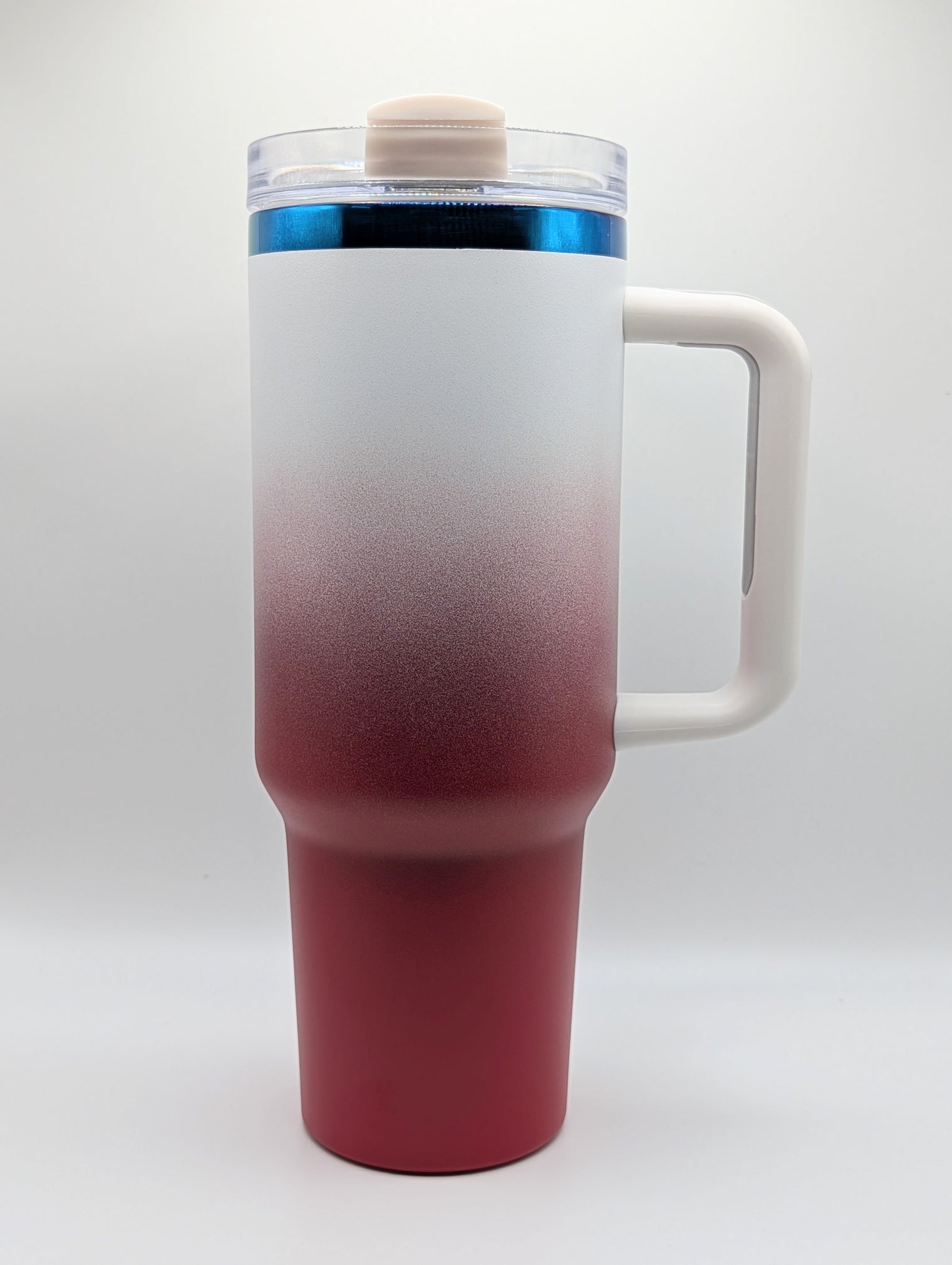 40oz Blue Plated Tumbler Blank — Ombre Red — Laser Engraving Ready