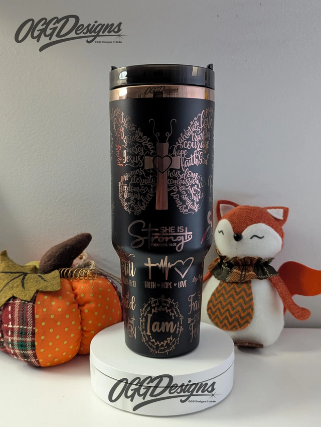 Butterfly Faith Tumbler | Christian Gift | Laser Engraved - OGGDesigns