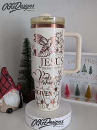Jesus the way truth life 40 oz Laser Engraved Tumbler with Handle - OGGDesigns