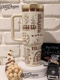 40oz Blessed Mama Full Wrap Tumbler – Mama Gift | Lid, Straw & Handle Included - OGGDesigns