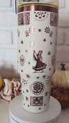 40oz Día de los Muertos Laser Engraved Tumbler – Full Rose Gold Wrap | Premium Insulated Stainless Steel Cup