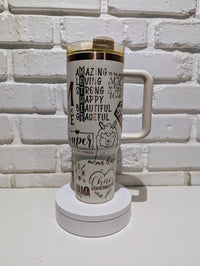 Mom Mama laser etched 40 oz Custom wrap tumbler, Mother's Day, Gift for Mom, Mom Affirmations