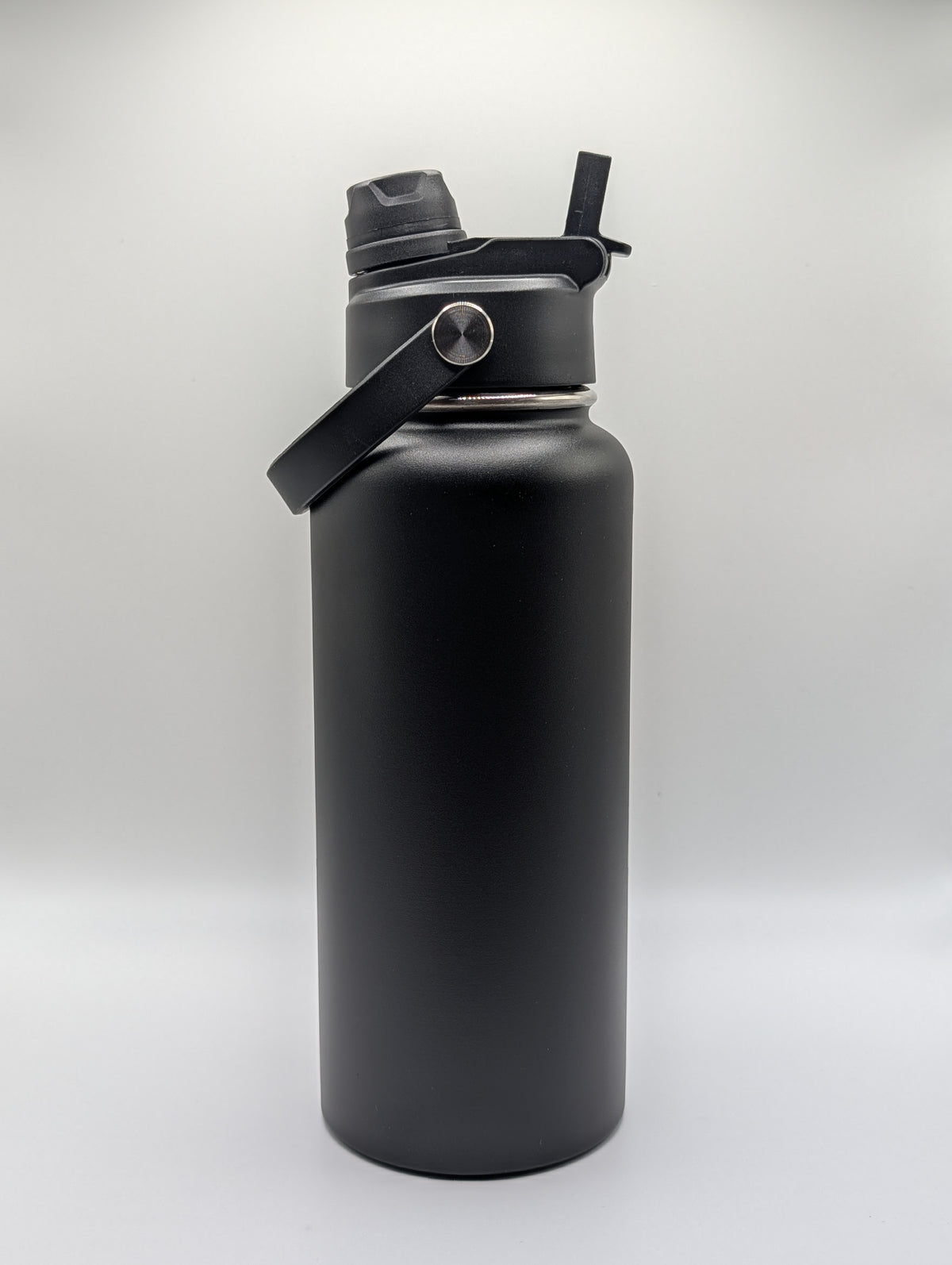 32oz Matte Black Dual-Lid Water Bottle Blank — Laser Engraving Ready