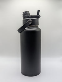 32oz Matte Black Dual-Lid Water Bottle Blank — Laser Engraving Ready