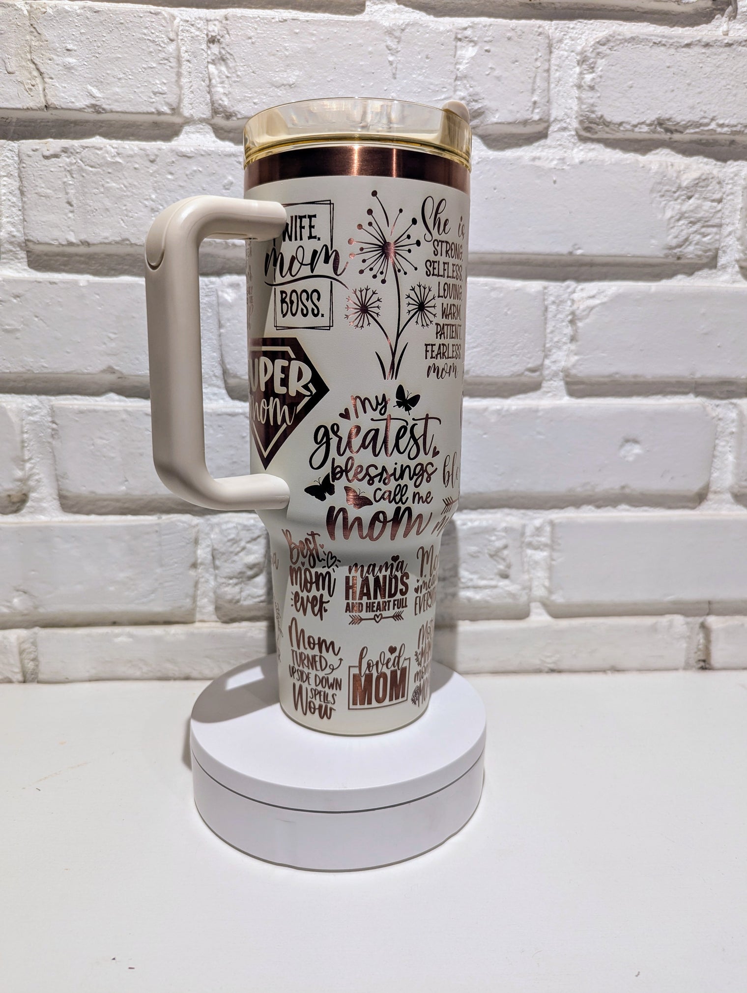 Mom Mama laser etched 40 oz Custom wrap tumbler, Mother's Day, Gift for Mom, Mom Affirmations