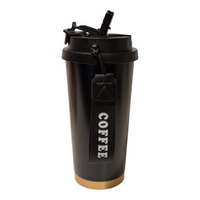 18oz To-Go Coffee Cup with Keychain Charm-Black - OGGDesigns