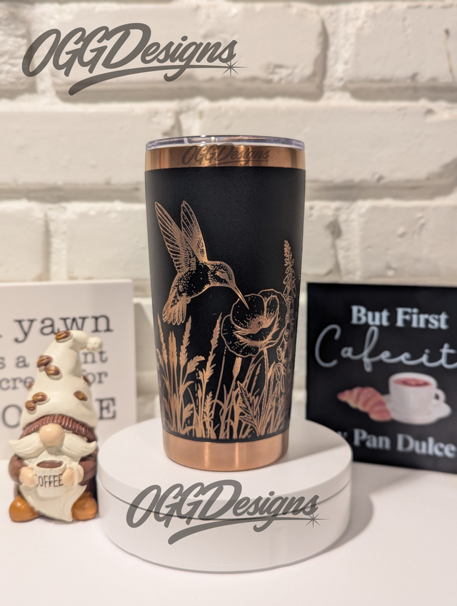 20oz Hummingbird & Wildflower Wrap Tumbler - OGGDesigns