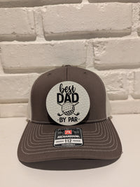 Best Dad By Par Trucker Hat 112 Richardson Golf Dad Hat with Leatherette Patch Father's Day Gift for Golfers - OGGDesigns