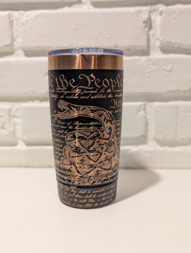 Copper-Plated Patriot Collection | 20oz Insulated Tumbler - Freedom Eagle, Gadsden & Veteran Designs - OGGDesigns