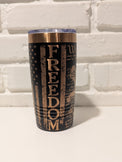 Copper-Plated Patriot Collection | 20oz Insulated Tumbler - Freedom Eagle, Gadsden & Veteran Designs - OGGDesigns