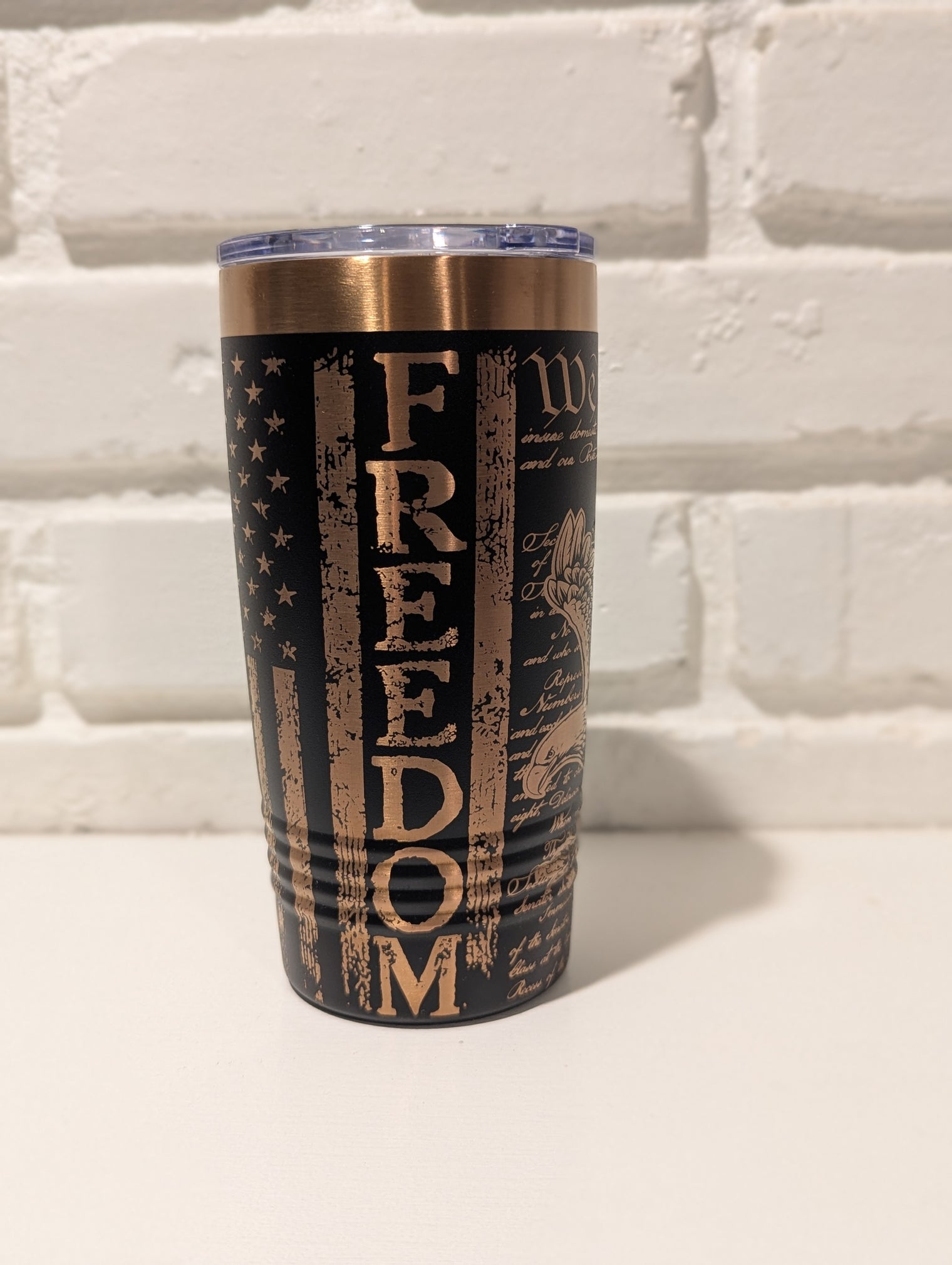 Copper-Plated Patriot Collection | 20oz Insulated Tumbler - Freedom Eagle, Gadsden & Veteran Designs - OGGDesigns