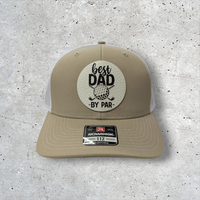 Best Dad By Par Trucker Hat 112 Richardson Golf Dad Hat with Leatherette Patch Father's Day Gift for Golfers - OGGDesigns