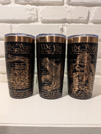 Copper-Plated Patriot Collection | 20oz Insulated Tumbler - Freedom Eagle, Gadsden & Veteran Designs - OGGDesigns