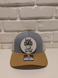Best Dad By Par Trucker Hat 112 Richardson Golf Dad Hat with Leatherette Patch Father's Day Gift for Golfers - OGGDesigns
