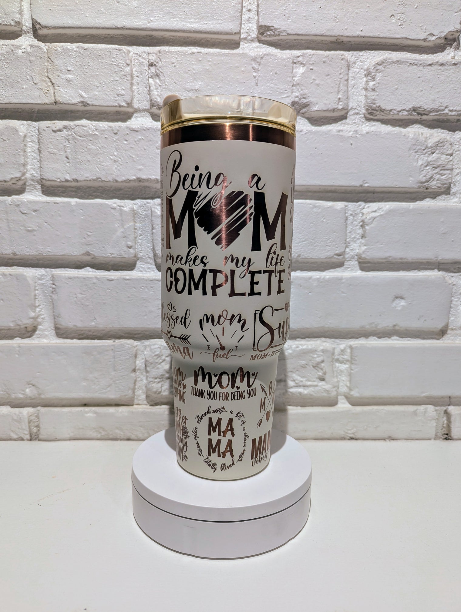 Mom Mama laser etched 40 oz Custom wrap tumbler, Mother's Day, Gift for Mom, Mom Affirmations