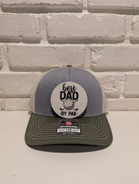 Best Dad By Par Trucker Hat 112 Richardson Golf Dad Hat with Leatherette Patch Father's Day Gift for Golfers - OGGDesigns