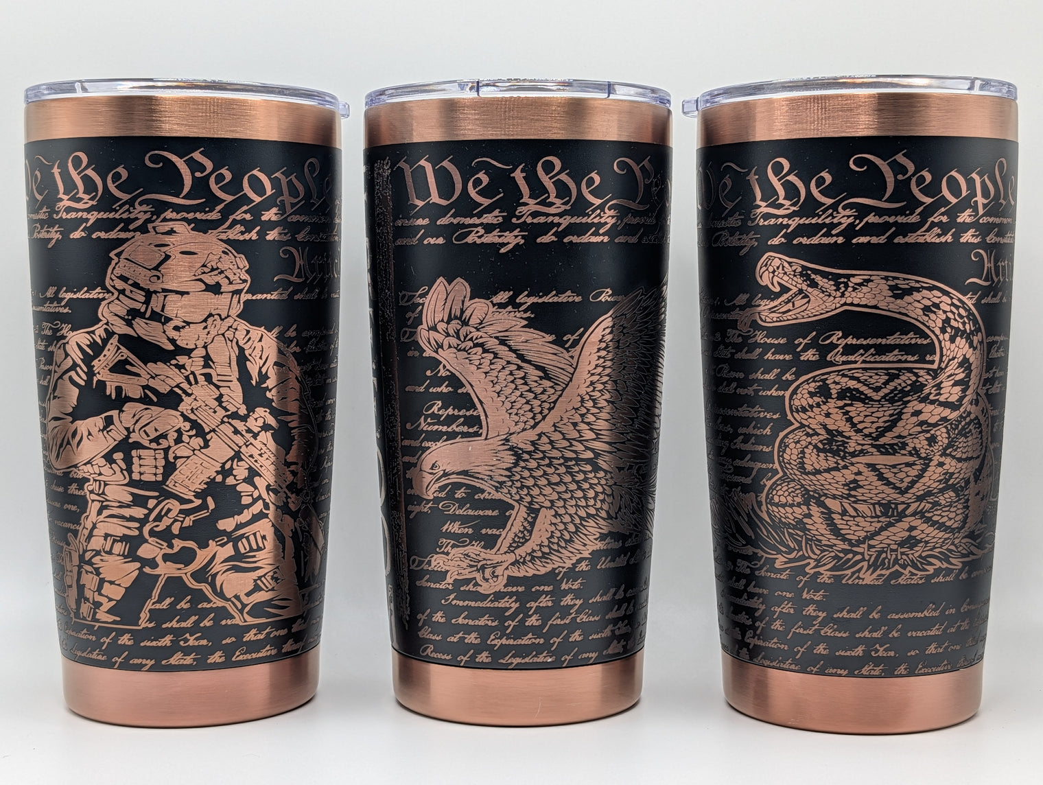 Patriot Collection Insulated Tumbler - Freedom Eagle, Gadsden & Veteran Designs