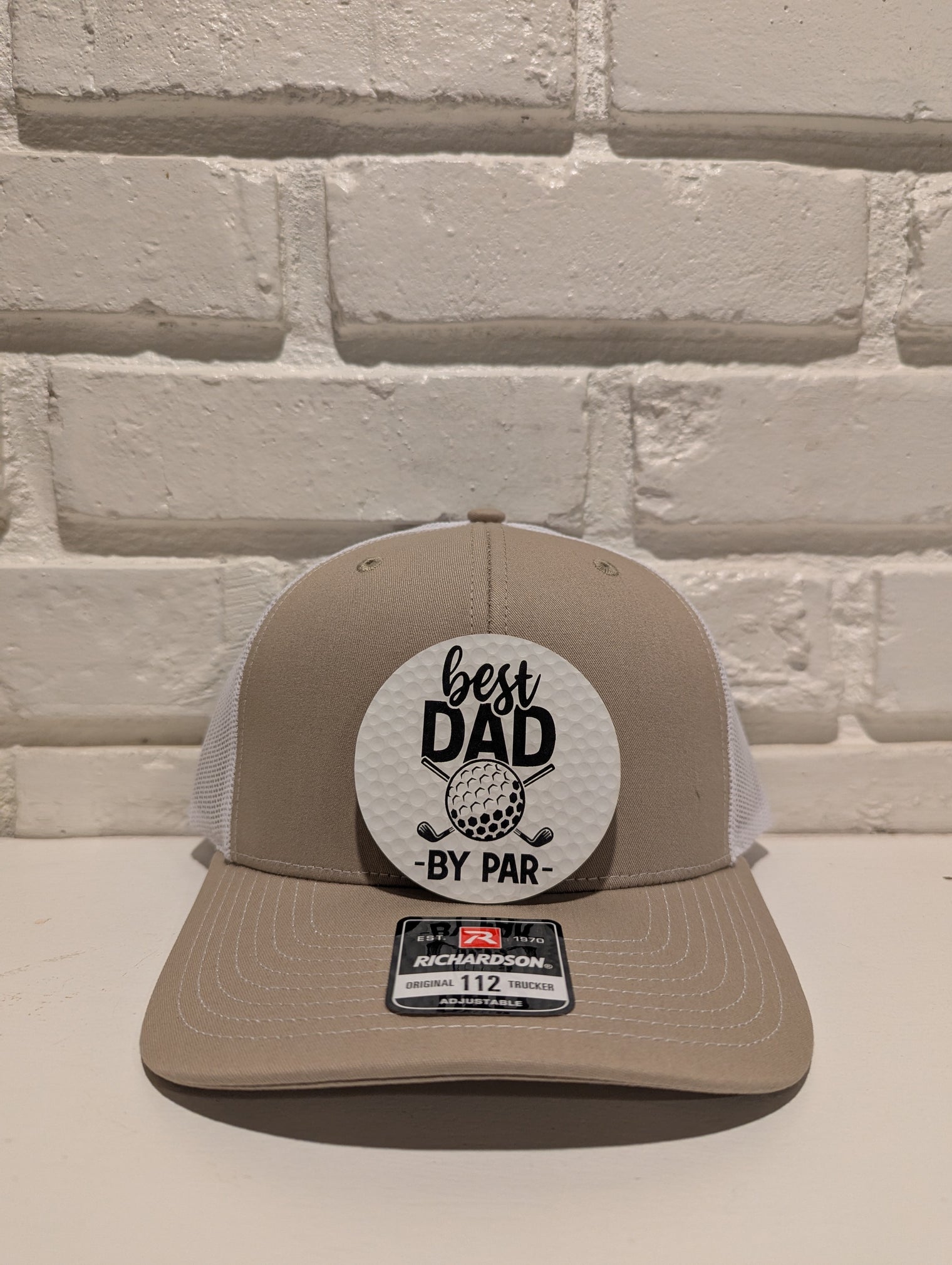 Best Dad By Par Trucker Hat 112 Richardson Golf Dad Hat with Leatherette Patch Father's Day Gift for Golfers - OGGDesigns