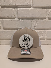 Best Dad By Par Trucker Hat 112 Richardson Golf Dad Hat with Leatherette Patch Father's Day Gift for Golfers - OGGDesigns