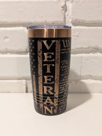 Copper-Plated Patriot Collection | 20oz Insulated Tumbler - Freedom Eagle, Gadsden & Veteran Designs - OGGDesigns
