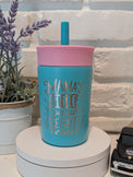 12 oz Spill-Proof Toddler Tumbler – Funny Laser Engraved Cups with Lid & Straw | Feral Child, Bad Kid Era, Mama’s Bestie, Easily Distracted by Snacks, Sassy Pants - OGGDesigns