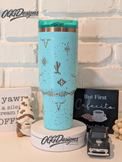 Western Aztec 40oz Tumbler – Desert Cactus & Longhorn Engraved - OGGDesigns